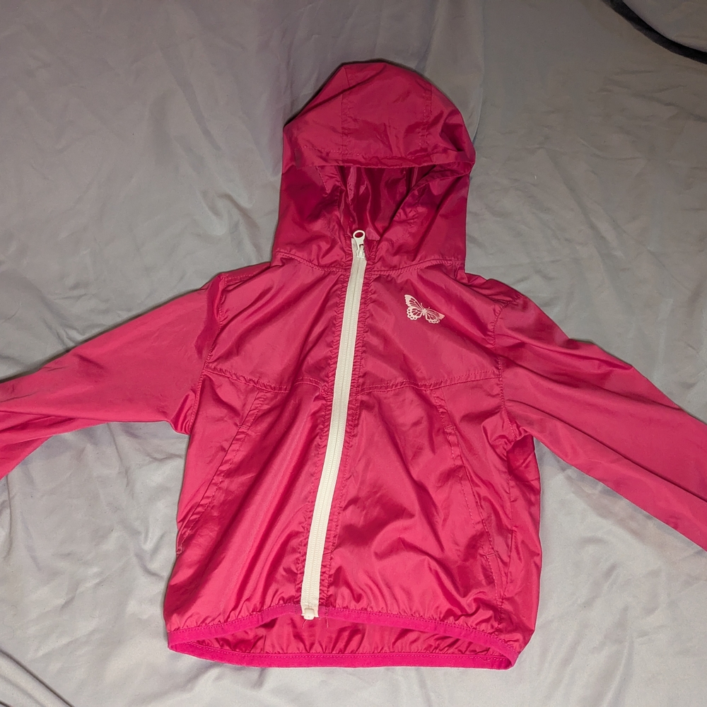 George Pink Kids Raincoat with Butterfly Accent
